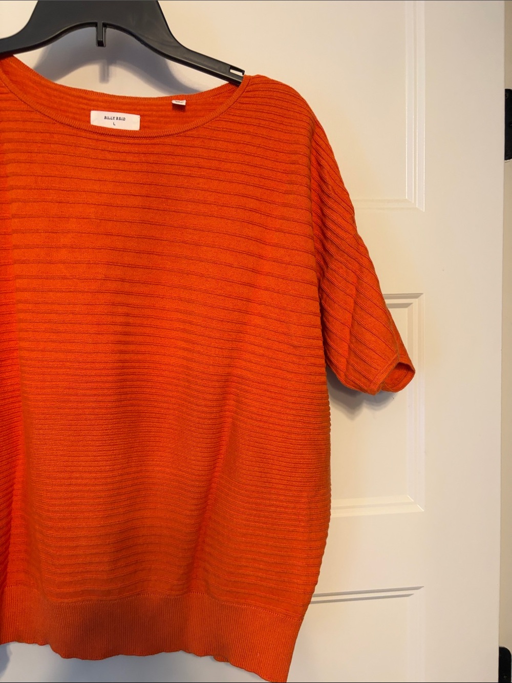 Billy Reid Orange Ribbed Knit Top - Picture 3 of 3